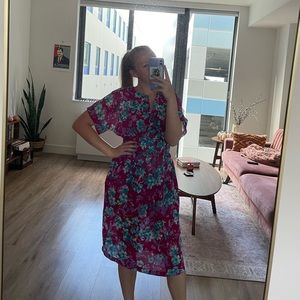 80s summer printed dress 💜👗